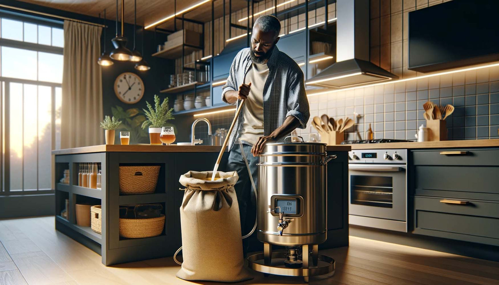 mash tun with grains