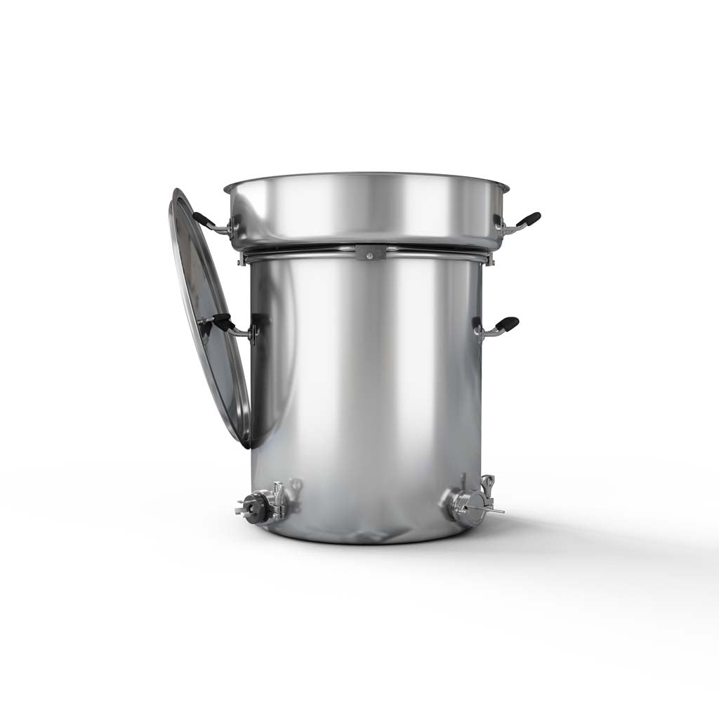 Brau supply 10 gallon kettle and grain basket back view